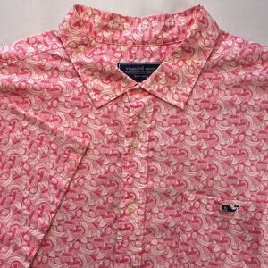 Vineyard Vines Mens Fruit Print Hawaiian Short Sleeve Button Up Camp Shirt 1XB